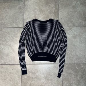 Brandy Melville Striped Navy Crewneck